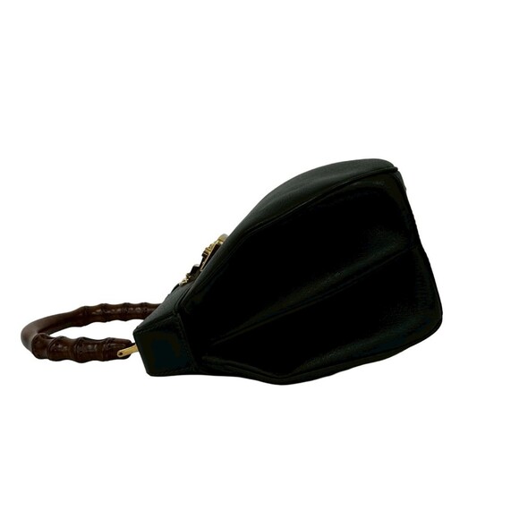 GUCCI Authentic Vintage Black Leather Bamboo Bag - Picture 5 of 9